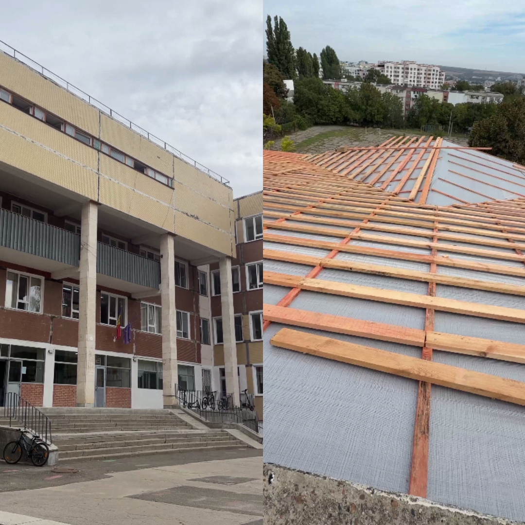 Acoperiș nou la clădirea Liceului „Petru Movilă” din capitală