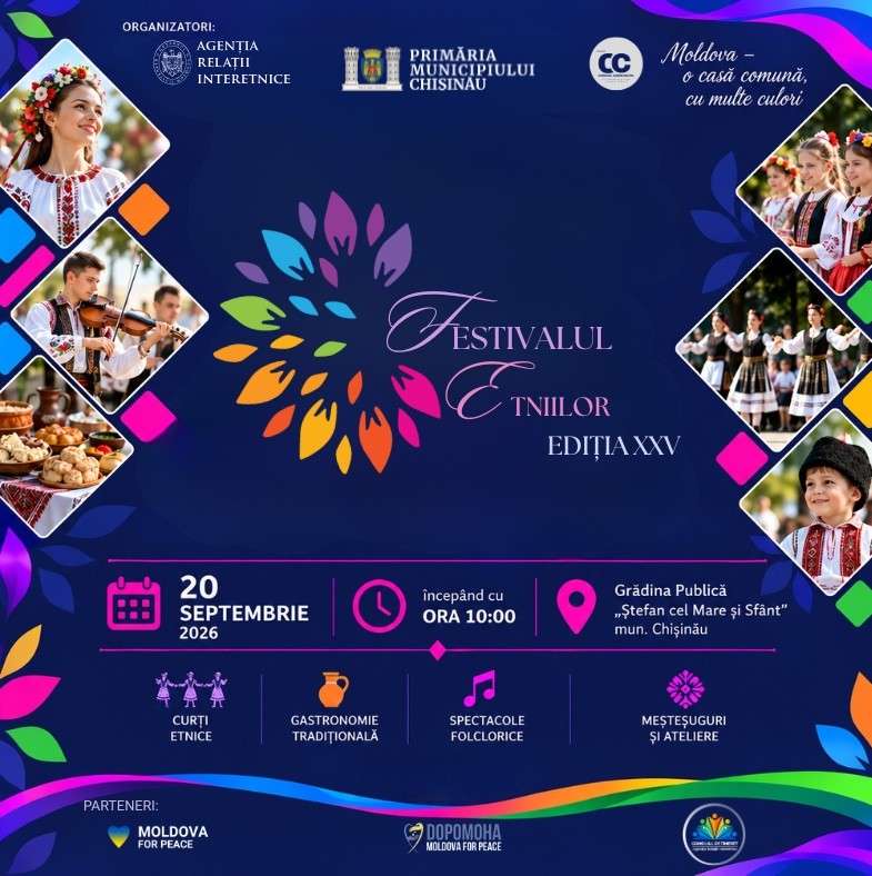 Festivalul etniilor în municipiul Chișinău, ediția a XXV-a, cu genericul „Unitate în diversitate”